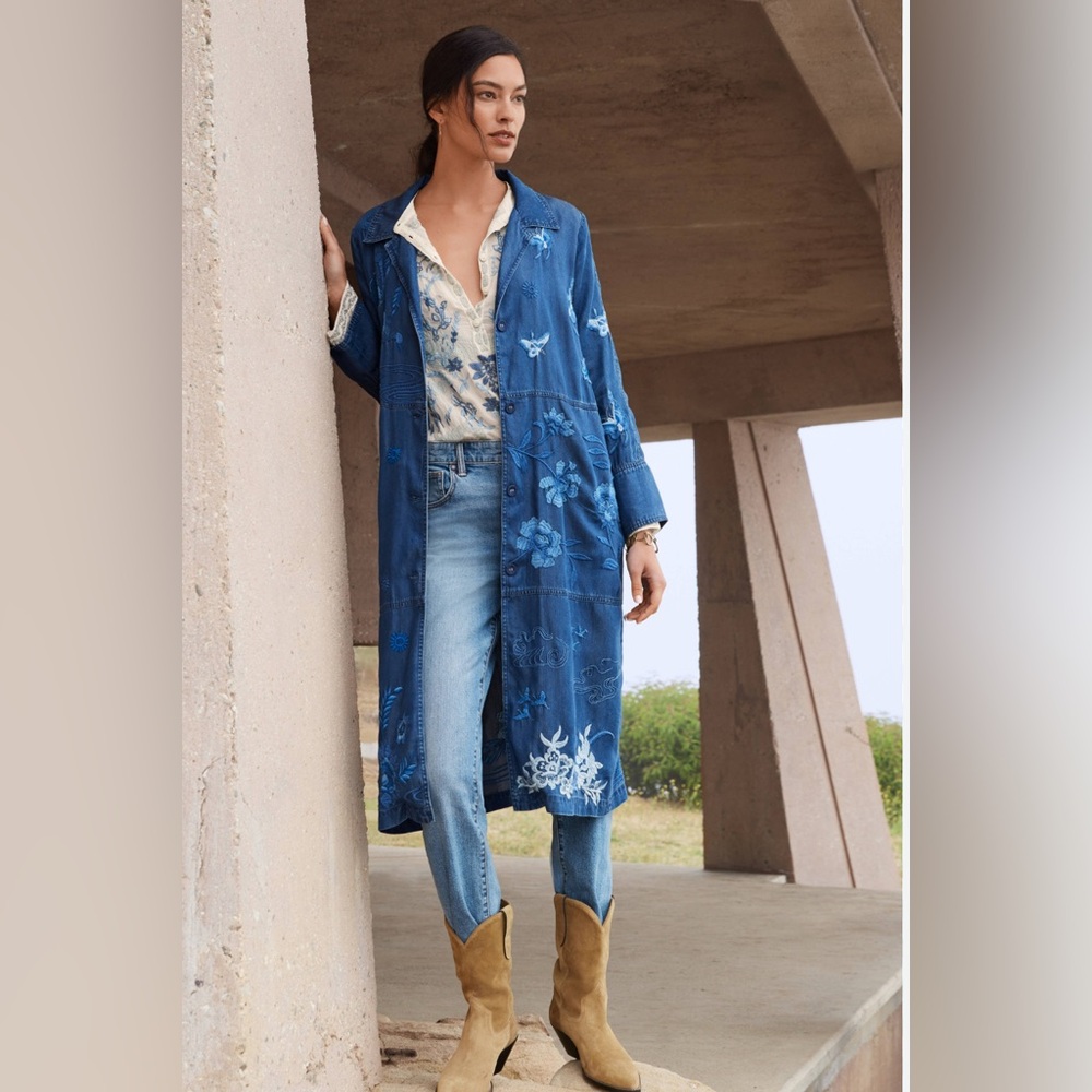 Johnny Was Jazmine Duster Jacket with Butterfly Embroidery